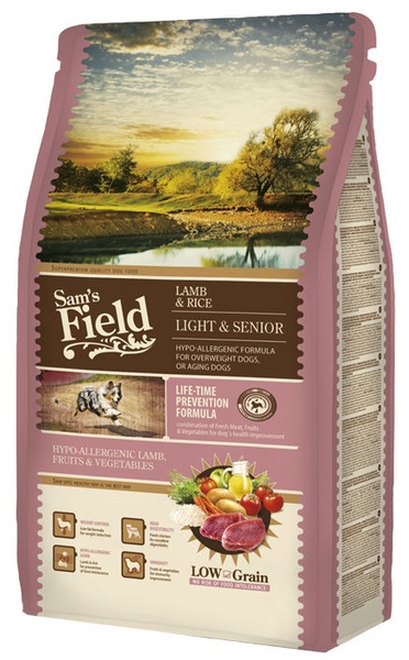 Sausas šunų maistas Sam's Field Light and Senior Lamb and Rice, ėriena/ryžiai, 13 kg