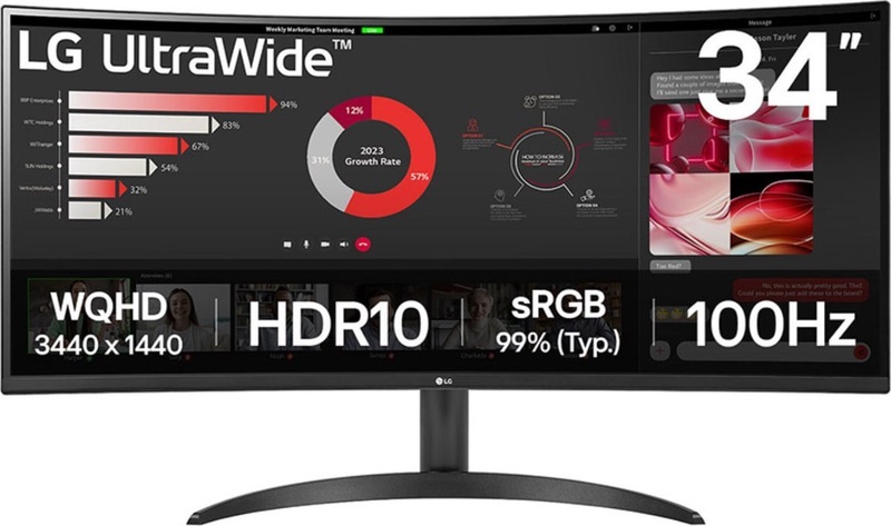 Monitorius LG UltraWide 34WR50QK-B, VA, 100 Hz, 34"