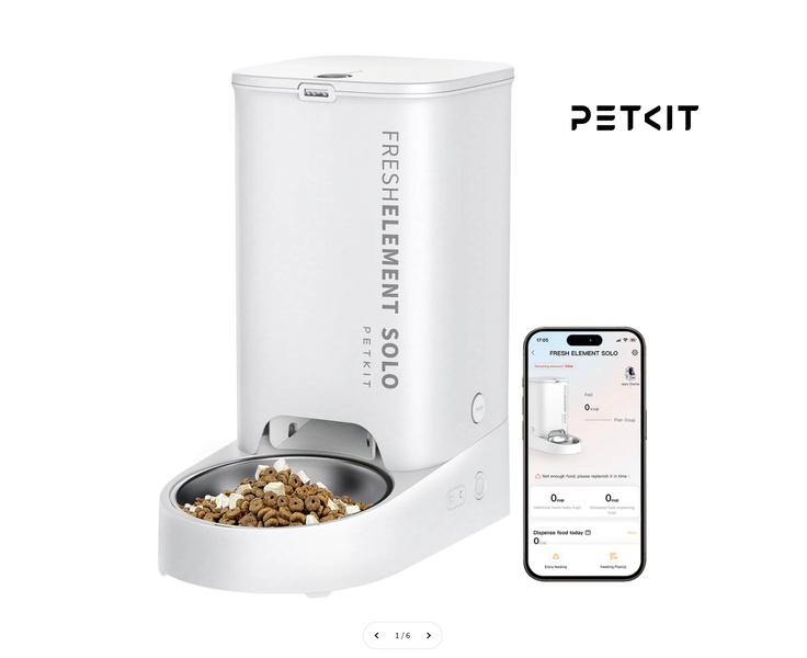 Automatinė šėrykla Petkit Fresh Element Solo, išmanusis, 3 l, 29.6 cm x 16.7 cm x 31.6 cm, balta sp.