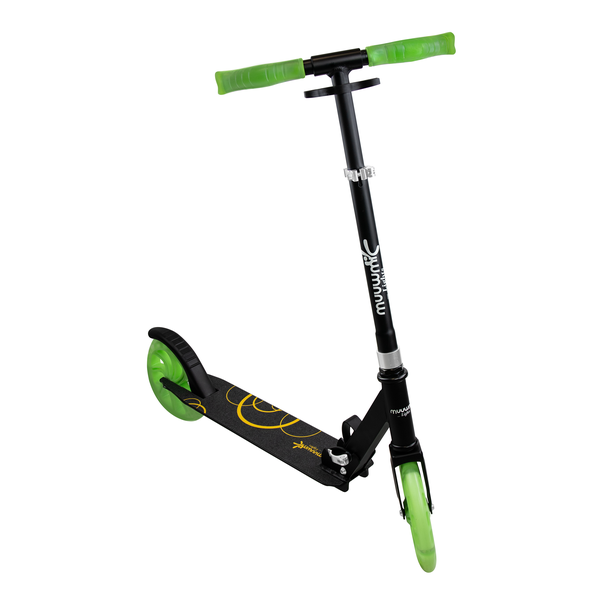 Vaikiškas paspirtukas Muuwmi Six Degree, juoda sp./geltona sp./žalia sp.