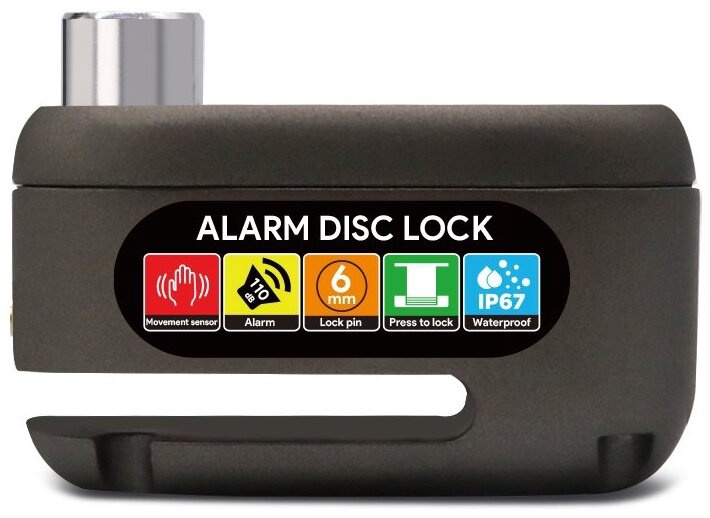 Stabdžių disko užraktas Beaster Scooter Lock With Alarm, juoda sp.