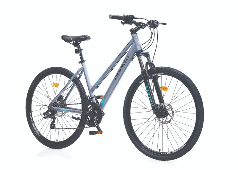 Dviratis hibridinis Corelli, 28 ", 20" rėmas, pilka sp.