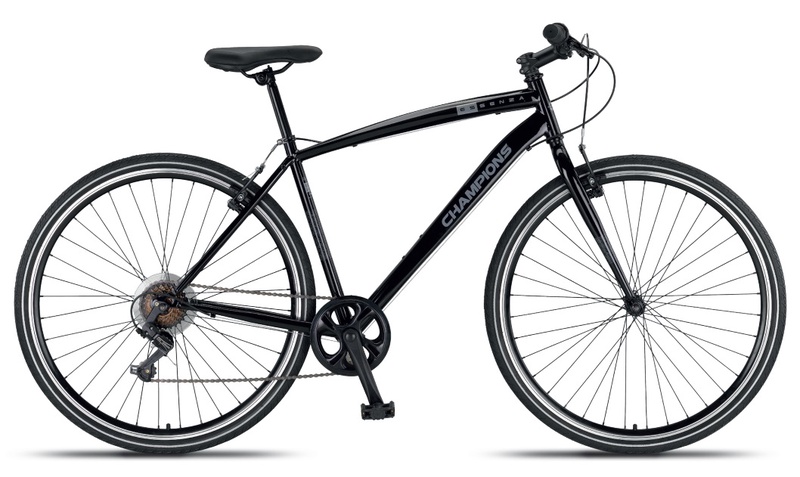 Dviratis hibridinis Champions, 28 ", L rėmas, juoda sp.