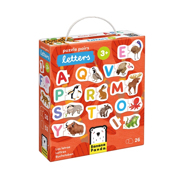 Dėlionė Bananapanda Pairs Letters, EN, įvairių spalvų, 26 vnt.