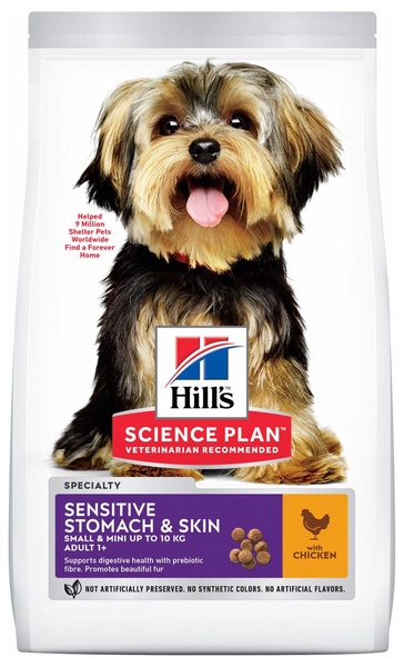 Sausas šunų maistas Hill's Science Plan Canine Adult Sensitive Stomach & Skin Small & Mini, vištiena, 6 kg