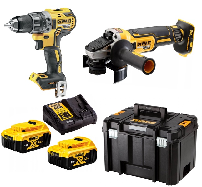 Akumuliatorinių įrankių rinkinys su akumuliatoriumi Dewalt DCK2020P2T-QW, 18 V, 5 Ah