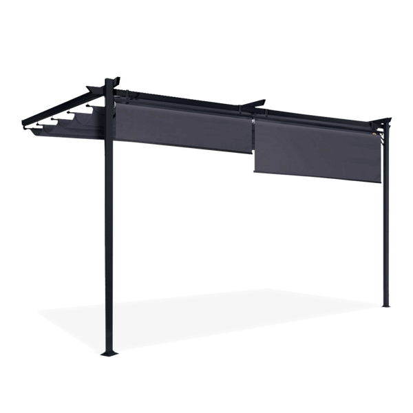 Pavėsinė Pergola Sprint Wall Plus, 390 x 228 cm, antracito sp./pilka sp.