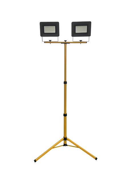 Statybinis prožektorius su stovu, pastatomas Okko E023EE E023EI, 100 W, 8500 lm, 4000 °K, IP65, geltona sp.