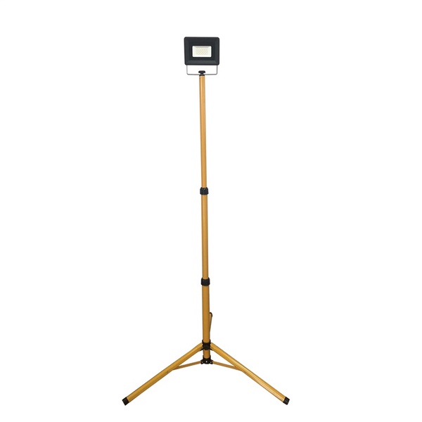 Statybinis prožektorius su stovu, pastatomas Okko E023EE E023, 20 W, 1600 lm, 4000 °K, IP65, geltona sp.