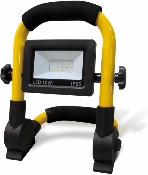 Prožektorius be judesio daviklio, nešiojamas Okko, 10 W, 770 lm, 6500 °K, IP65, juoda sp./geltona sp.
