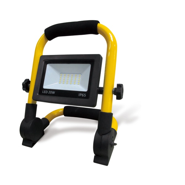 Prožektorius be judesio daviklio, nešiojamas Okko, 20 W, 1570 lm, 6500 °K, IP65, juoda sp./geltona sp.