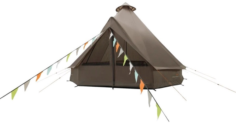 Septynvietė palapinė Easy Camp Vaulen Tipi, ruda sp., 385 cm x 375 cm x 285 cm