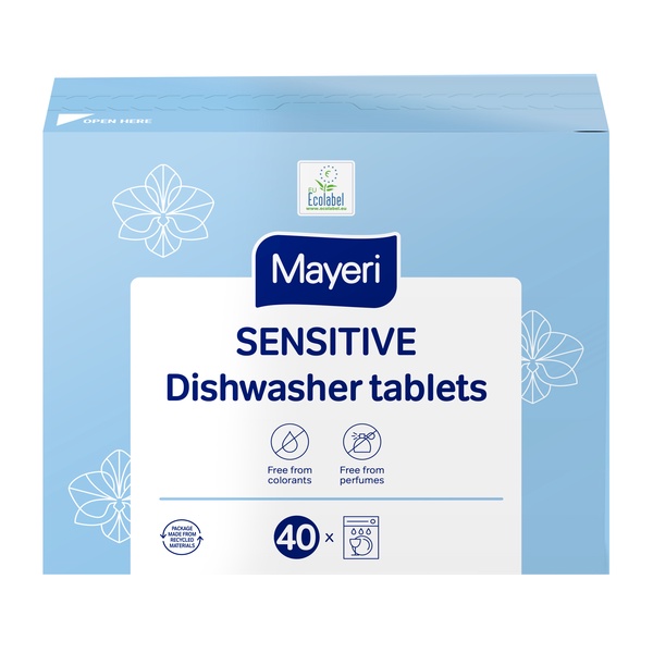 Indaplovių tabletės Mayeri sensitive, 40 vnt.