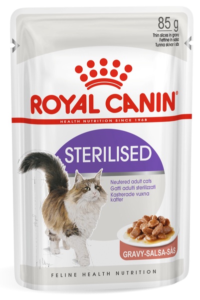Šlapias kačių maistas Royal Canin Sterilised Gravy, vištiena, 0.085 kg x 12 vnt.