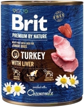 Šlapias šunų maistas Brit Premium By Nature Turkey With Liver, kalakutiena, 0.8 kg