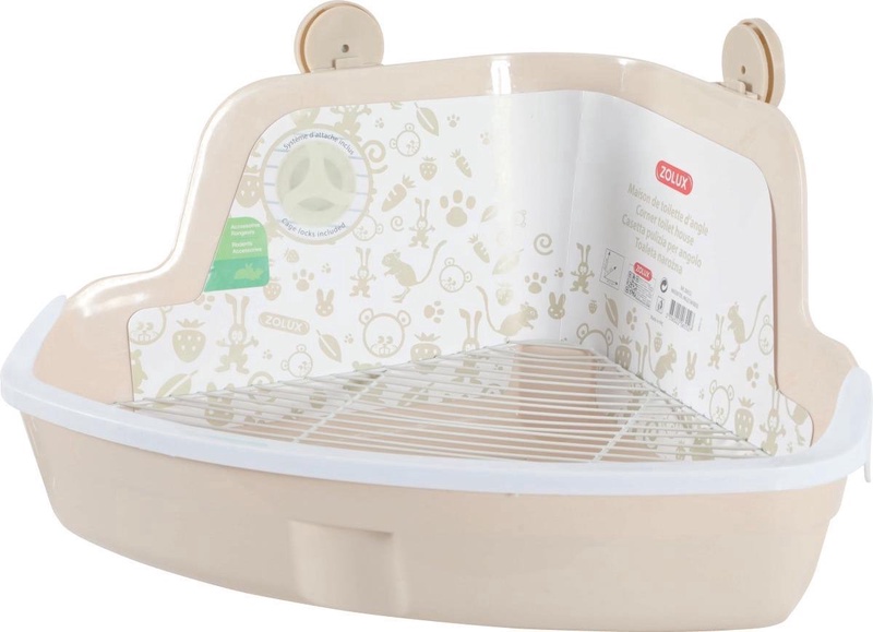 Kačių tualetas su rėmu Zolux Large Corner, smėlio sp., atviras, 41.5 cm x 31 cm x 20.5 cm