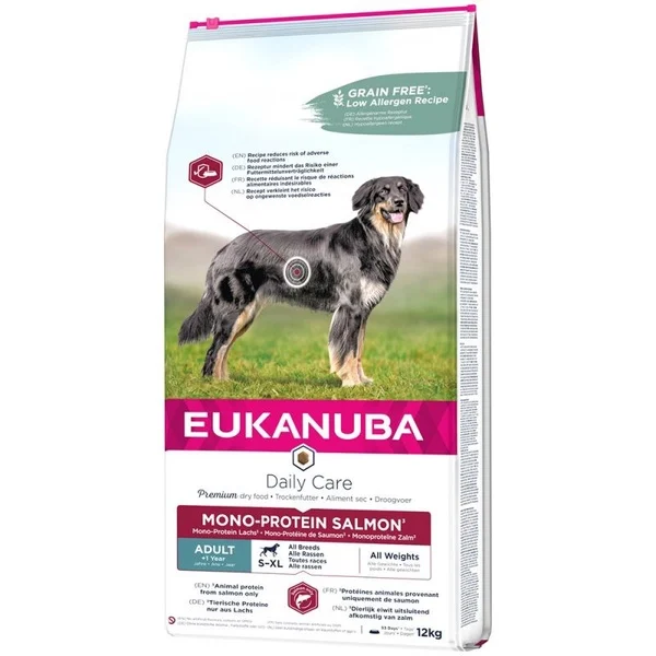 Sausas šunų maistas Eukanuba Daily Care Mono Protein Salmon, lašiša, 12 kg