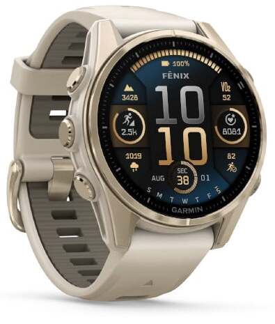 Išmanusis laikrodis Garmin Fenix 8 43mm AMOLED Sapphire 010-02903-11, aukso sp.