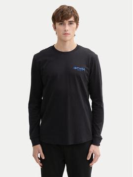 Tom Tailor Denim Marškinėliai ilgomis rankovėmis · Juoda