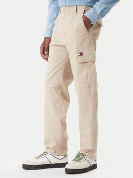 Tommy Jeans Medžiaginės kelnės · Smėlio · Slim Fit