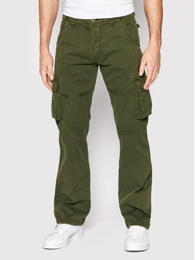 Alpha Industries Medžiaginės kelnės · Žalia · Regular Fit