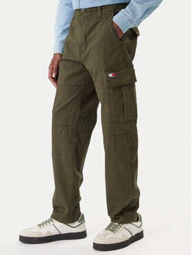Tommy Jeans Medžiaginės kelnės · Žalia · Slim Fit