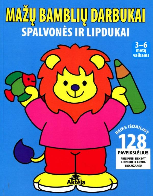 Mažų bamblių darbukai. Salvonės ir lipdukai 3-6 metų vaikams (mėlyna)