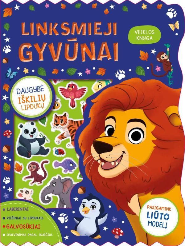Linksmieji gyvūnai. Daugybė iškilių lipdukų
