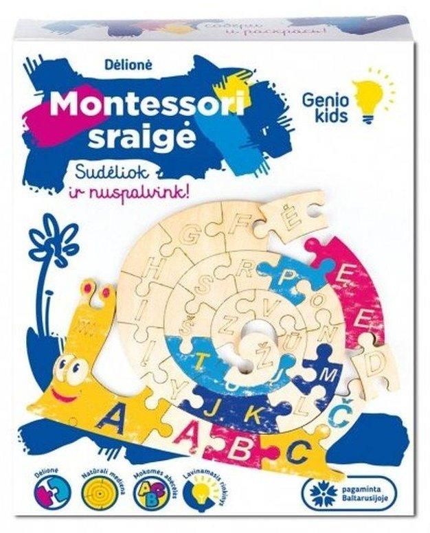 Montessori medinė dėlionė „Sraigė“