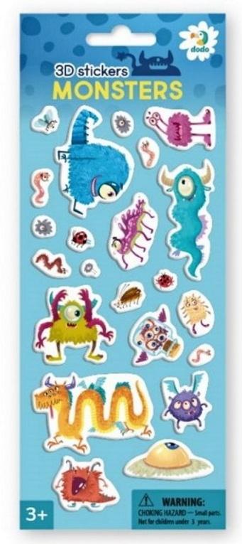 3D lipdukai vaikams „Monstriukai“ (22 vnt.)