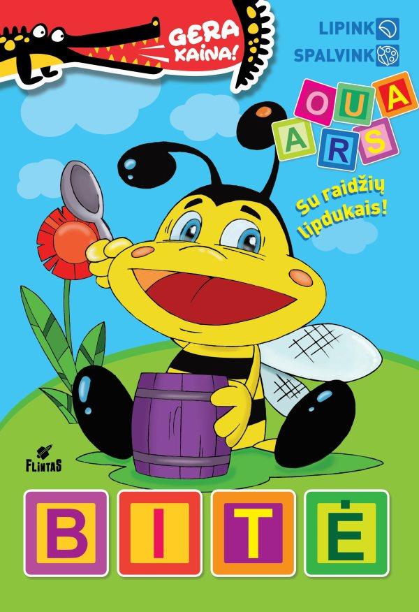 Bitė. Spalvinimo knygelė su raidžių lipdukais