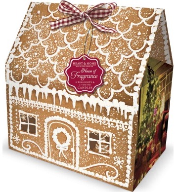 Dovanų rinkinys H&H GINGERBREAD HOUSE (4 žvakutės+8 arbatinės žvakutės)