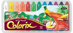 Šilkinės kreidelės AMOS COLORIX 3in1, 12 spalvų