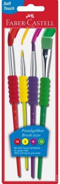 Teptukų rinkinys Faber-Castell SOFT TOUCH, 4 vnt (2,6,10,12)