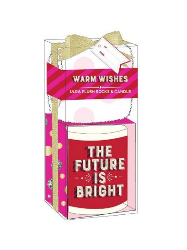 Dovanų rinkinys WARM WISHES (žvakė+kojinės)
