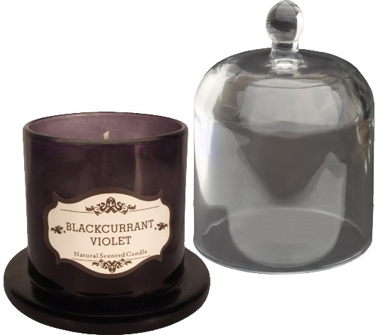 Žvakė su stikliniu gaubtu BLACKCURRANT&VIOLET
