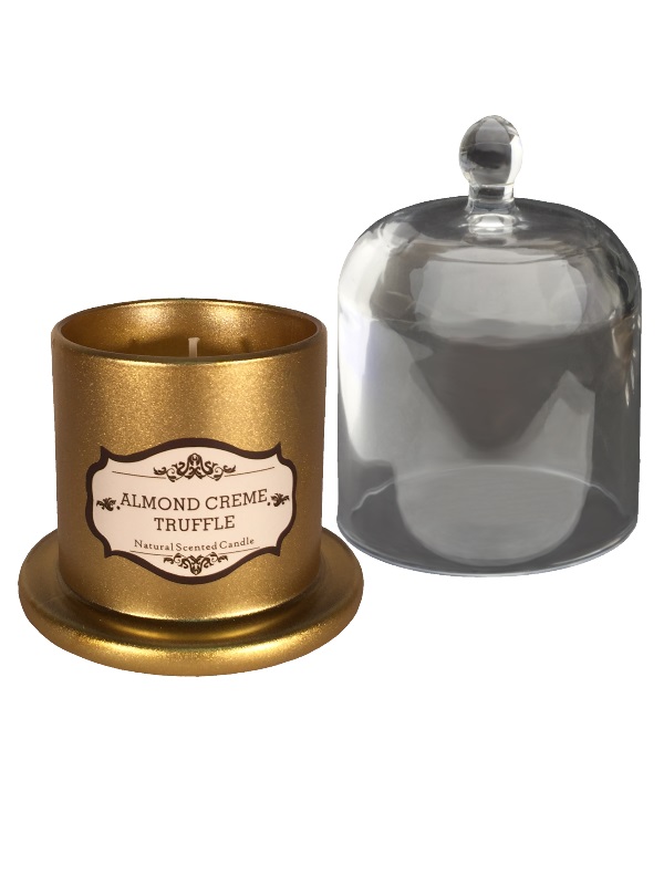 Žvakė su stikliniu gaubtu ALMOND CREME&TRUFFLE