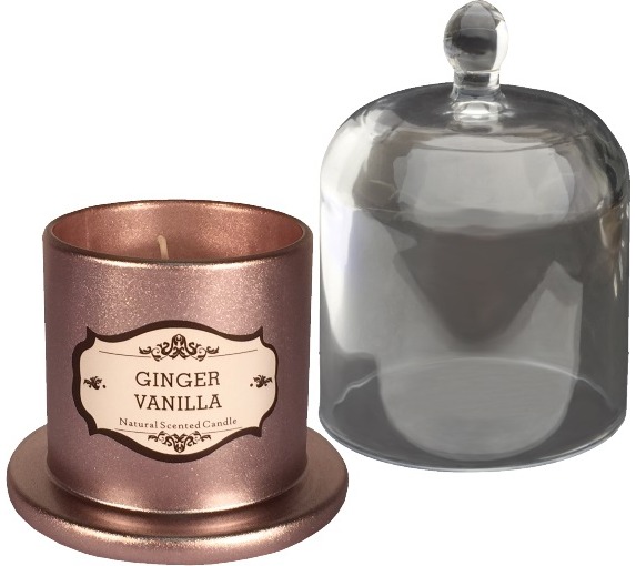 Žvakė su stikliniu gaubtu GINGER&VANILLA