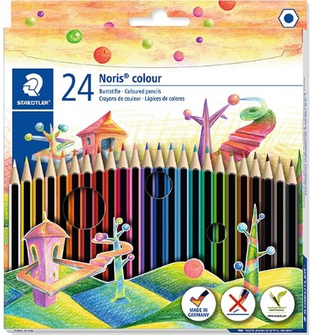 Spalvoti pieštukai STAEDTLER NORIS COLOUR, 24 spalvų