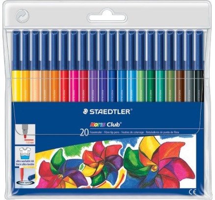 Flomasteriai STAEDTLER NORIS CLUB, 20 spalvų