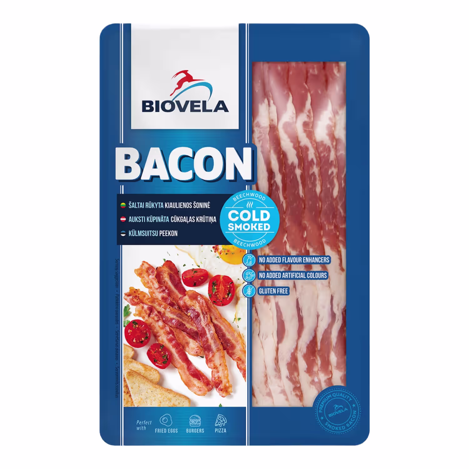 Š.rūk. kiaulienos šoninė BIOVELA, a.r., 140g