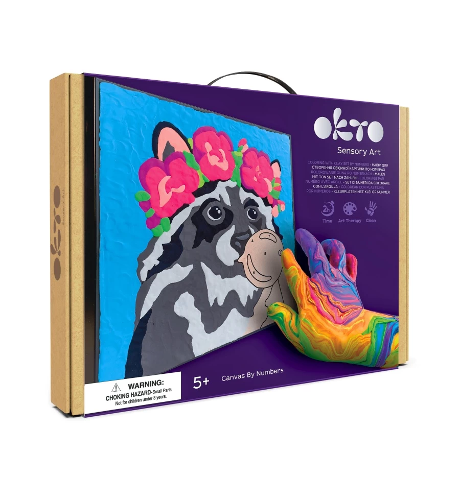 3D spalvinimo moliu rinkinys OKTO Meškėnas, 30x30 cm