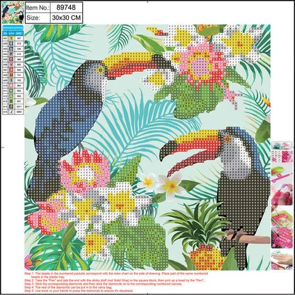 Deimantinė mozaika"Toucans" 30x30cm