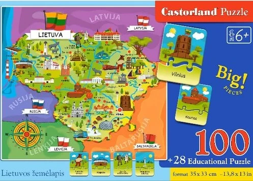 Dėlionė "Castorland" 100 det. Lietuva
