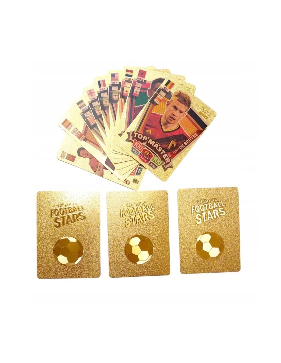 Futbolo kortelių rinkinys ( Golden Edition) - pasaulio žvaigždės, 50 vnt.(nekolekcinės (analogas)