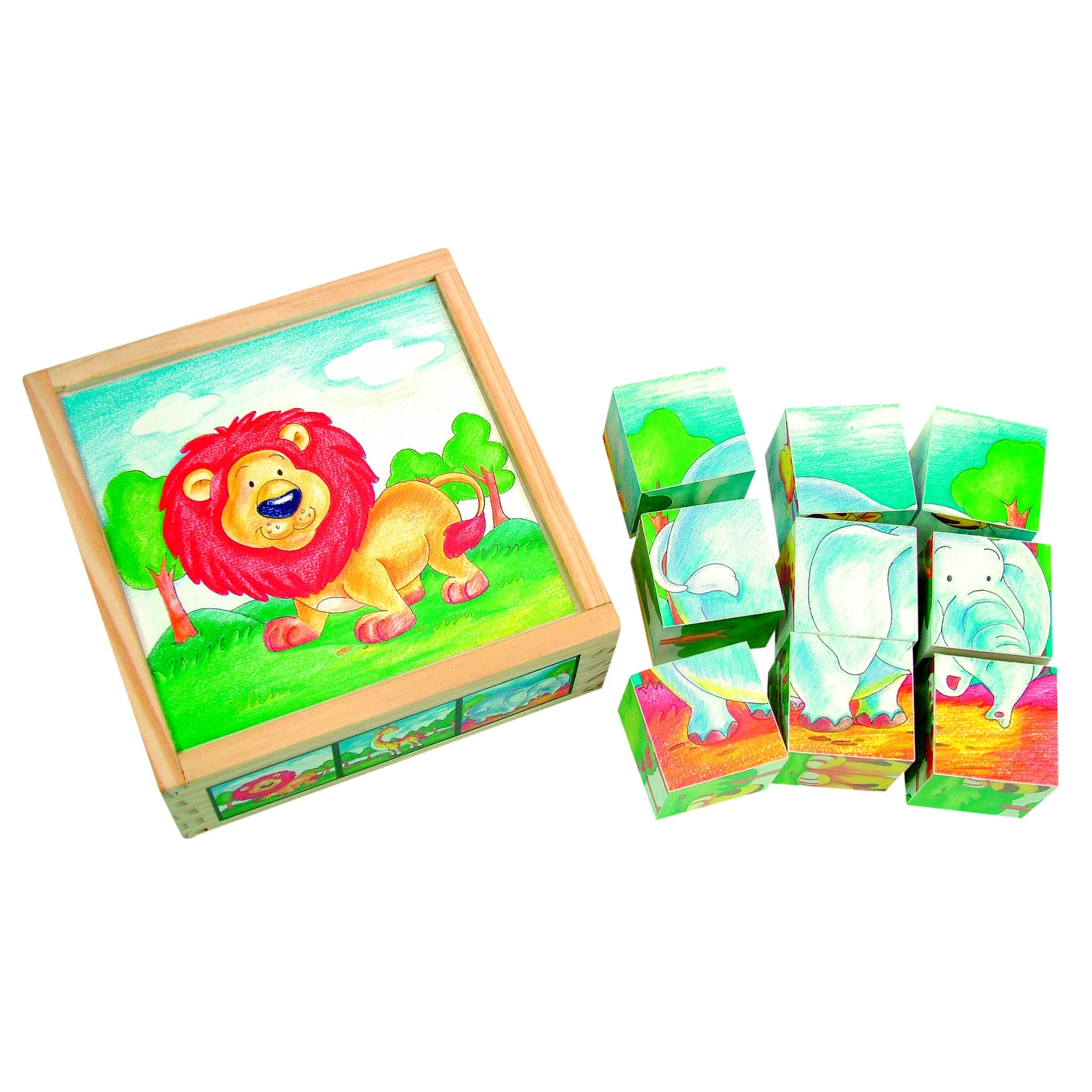 Kaladėlių dėlionė Laukiniai gyvūnai, 2+