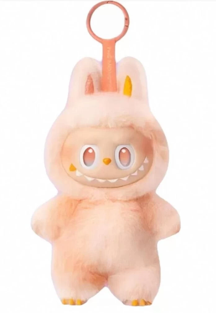 Labubu stiliaus pliušinis žaislas pakabukas stovintis (analogas)