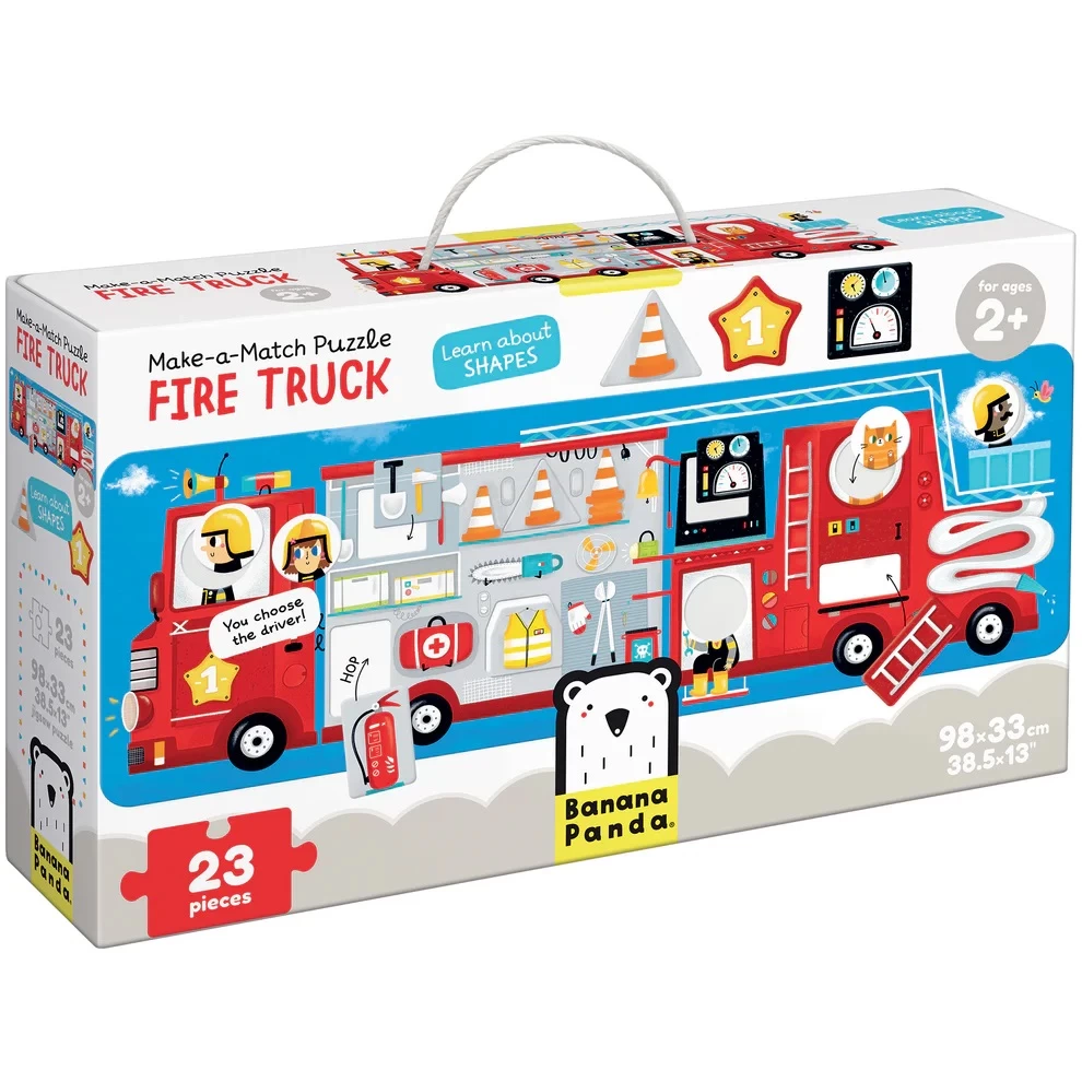 Lavinamoji dėlionė BANANAPANDA Make-a-Match Puzzle Fire Truck 2+