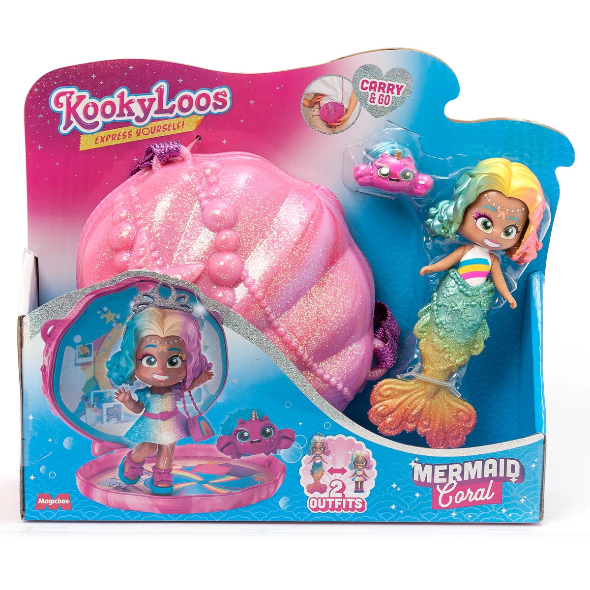 Lėlė keičianti veidą KookyLoos Mermaids Coral