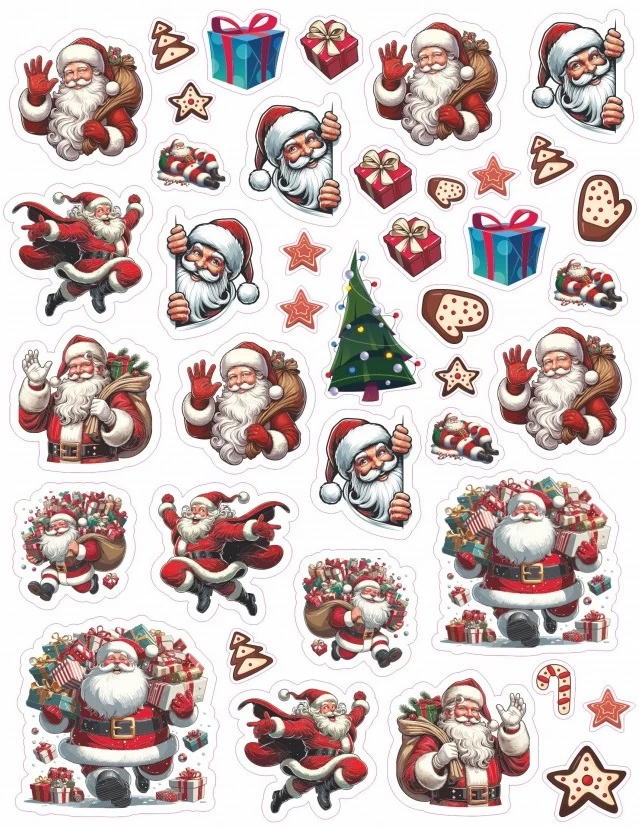 Lipdukų rinkinys-suvenyras  "Kalėdos", 19x15 cm (kalėdų senis)